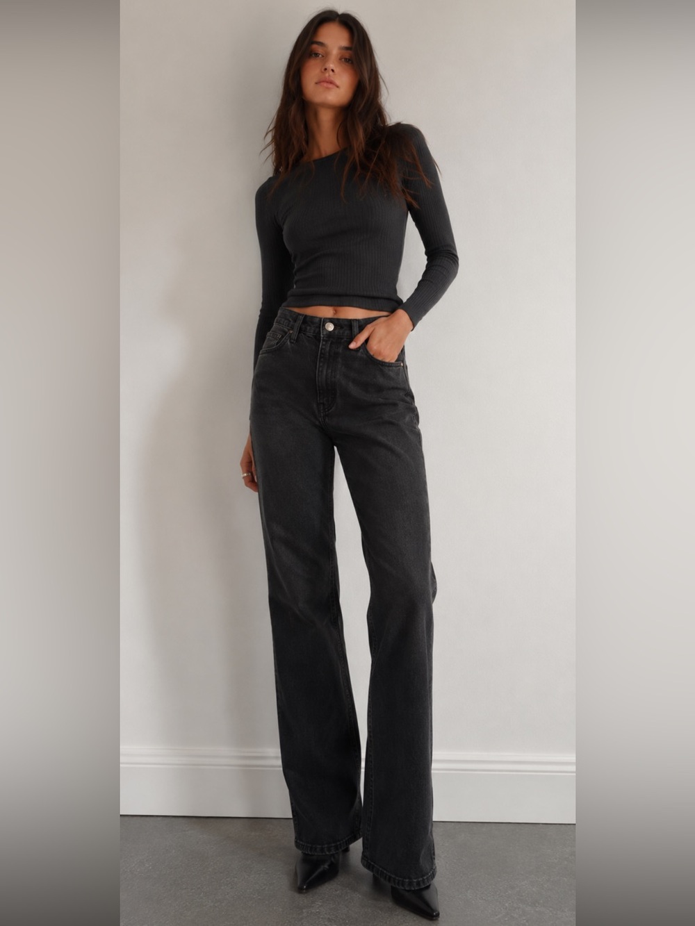 ASOS Collusion Black Flared High-Rise Jeans | Waist 28 Inseam 34